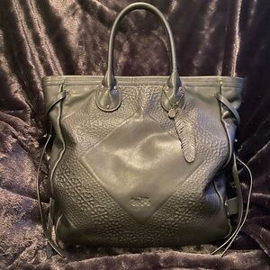 Coach Tatum Tooled leather tall tote